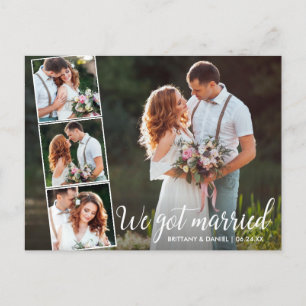 Kalligrafi Vi Har Married 4 Photo Vykort