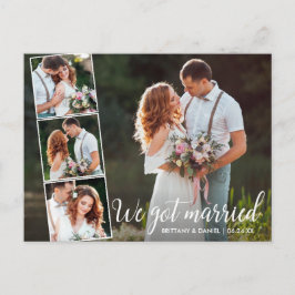 Kalligrafi Vi Har Married 4 Photo Vykort