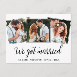 Kalligrafi Vi Har Married Bröllop 3 Photo Vykort