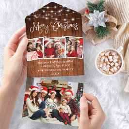Kalligrafi Wood 4 Photo All in One jul Card