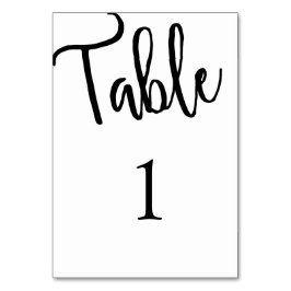 Kalligrafibord nummer. Modern bröllop. Enkel Bordsnummer