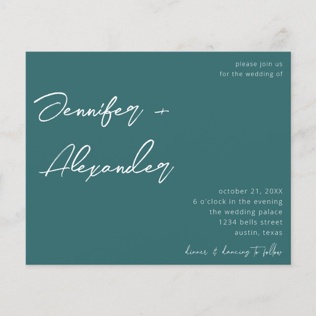 Kalligrafifoto Bröllop för Grönten Budget Cactus Flygblad (Framsidan)