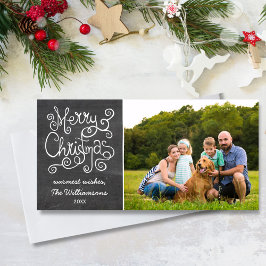 Kalligrafifoto för Vintage-julkalkboard Julkort