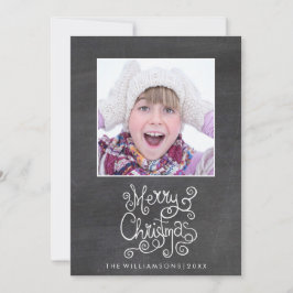 Kalligrafifoto med whimissisk julkalkboard julkort