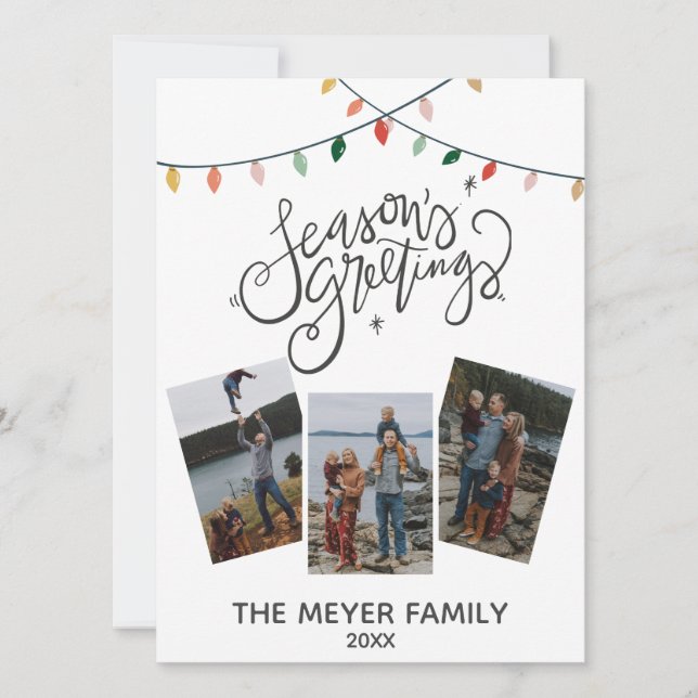 Kalligrafijulen Hälsning Ljus Julkort (Framsida)