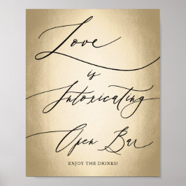 Kalligrafiklämmet Kärlek är otoxiskt för Bröllop Poster