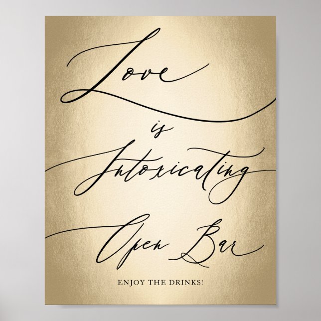 Kalligrafiklämmet Kärlek är otoxiskt för Bröllop Poster (Framsidan)