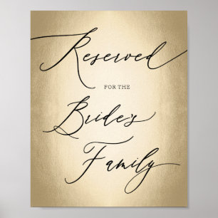 Kalligrafiktecken reserverade för bride Bröllop-te Poster