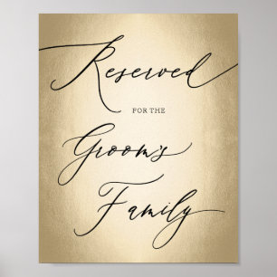 Kalligrafiktecken reserverade för Groom Bröllop-te Poster
