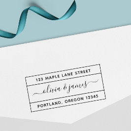 Kalligrafiktskript med kanter, Returadress par Självfärgande Stämpel