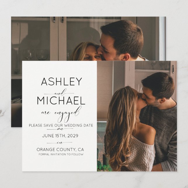 KALLIGRAFIKTYPOGRAFI 2 Foto Spara datum Inbjudningar (Fram/baksida)