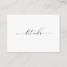 KALLIGRAFIKTYPOGRAFI Bröllop-informationskort Tilläggskort