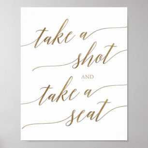Kalligrafin i elegant Guld tar ett säte Poster