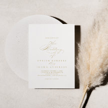 Kalligrafin i Eleganten Guld Bröllop