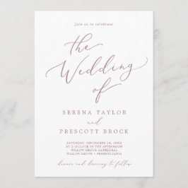 Kalligrafin i Ro Guld Bröllop Inbjudningar