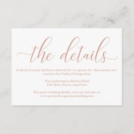 Kalligrafinformation om Eleganten ro Guld Tilläggskort