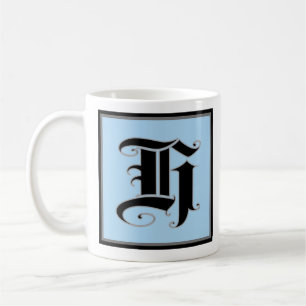 Kalligrafisk huvudstad Brev H Kaffemugg