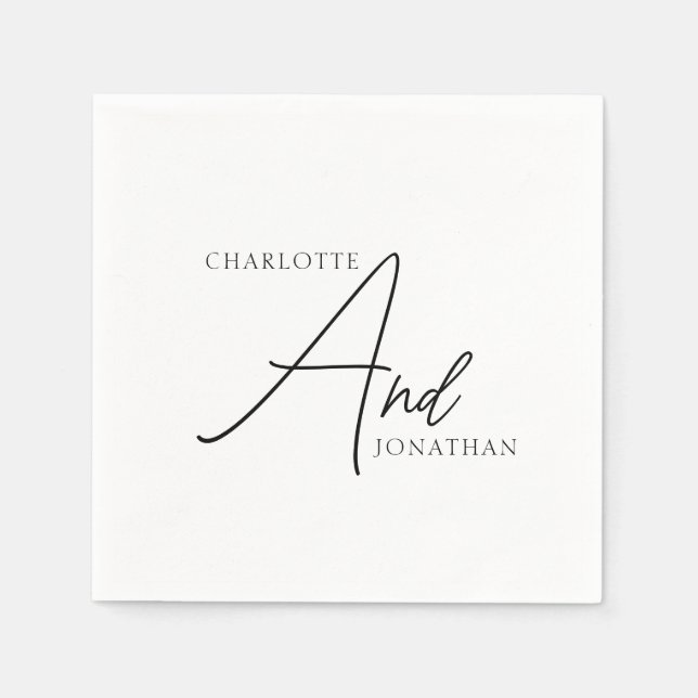 Kalligrafiskript för Elegant av minimalistisk Chic Pappersservett (Framsidan)