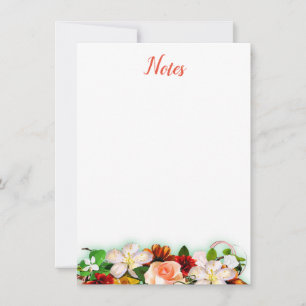 Kalligrafiskript för färgen Watercolor-Blommigt Anteckningskort