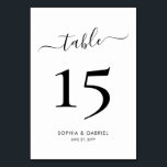 Kalligrafiskript med minimal Bröllop-Dubbla sida v Bordsnummer<br><div class="desc">Elegant Calligraphy Script Bröllop Bordsnummer Dubbla Sided with anpassningsbar personlig. Hjälp dina gäster att enkelt hitta rätt på med de här enkla dubblorna för bordsnummer på eleganten. Lägg enkelt till,  nummer,  namn och datum! Har ett söt hand som skriver calligraphy "bord"-skript. Idealisk för minimalistisk elegant och modernt bröllop.</div>
