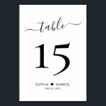 Kalligrafiskript med minimal Bröllop-Dubbla sida v Bordsnummer<br><div class="desc">Elegant Calligraphy Script Heart Bröllop Bordsnummer Dubbla Sided with anpassningsbar personlig. Hjälp dina gäster att enkelt hitta rätt på med de här enkla dubblorna för bordsnummer på eleganten. Enkel att anpassa, ha nummer, koppla namn med kärlek hjärtmotiv och datum! Har ett söt hand som skriver calligraphy "bord"-skript. Idealisk för minimalistisk...</div>