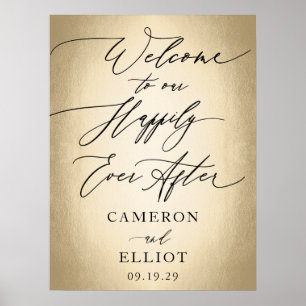 Kalligrafiskript som tur är efter att Bröllop sign Poster