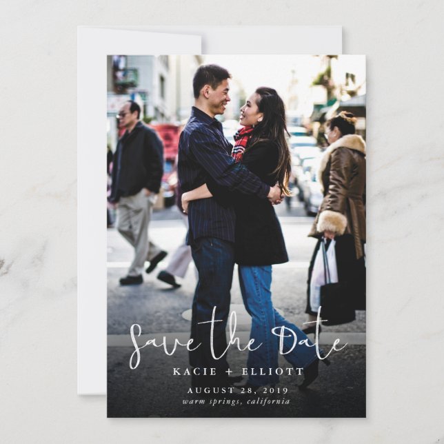 Kalligrafiskt foto Spara datum Datumet (Framsida)