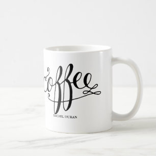 kalligrafiskt kaffe kaffemugg