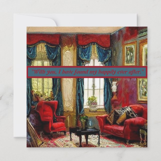 Kalligrafiskt skript: "Elegant Kärlek" Anteckningskort (Framsida)