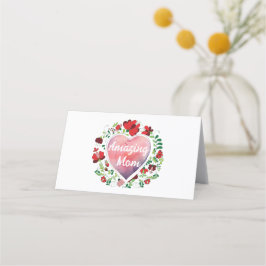 Kalligrafiskt skript Mamma Mor dag Heart Placeringskort