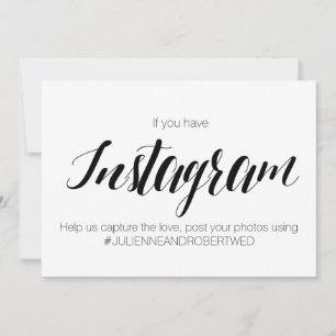 Kalligrafistil "Instagram Hashtag" bröllopsskylt