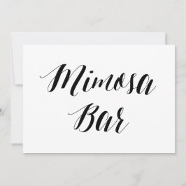 Kalligrafistil "Mimosa Bar" bröllopsskylt Inbjudningar