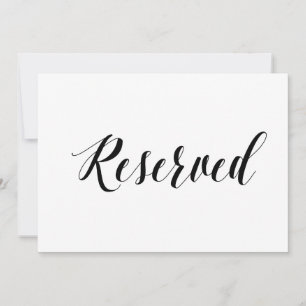 Kalligrafistil "Reserverad" Bröllopsskylt