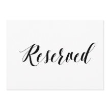 Kalligrafistil "Reserverad" Bröllpsskylt
