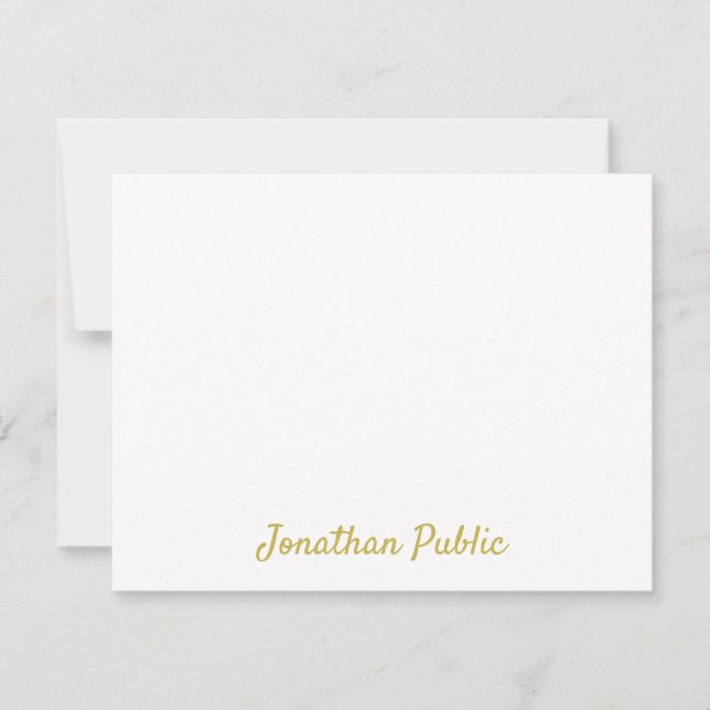 Kalligrafmall Anpassningsbar Guld Skriptformatmall Anteckningskort (Framsida)