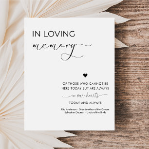 Kalligrafskript i Loving Memory Bröllop-tecken Poster