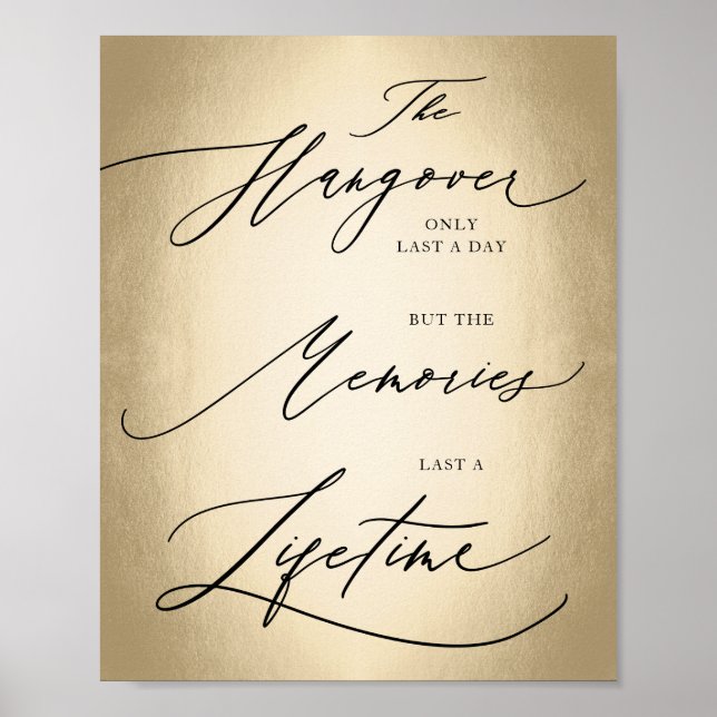 Kalligrafskript - signera endast Hangover Bröllop Poster (Framsidan)