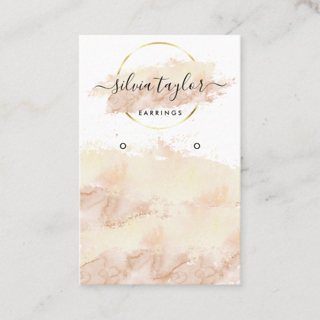 Kalligraphy art Earring visning card add logotyp Visitkort (Framsida)