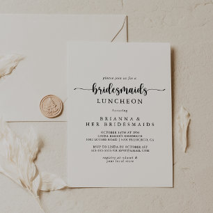 Kalligraphy Bridesmaids Luncheon Shower-inbjudan Inbjudningar