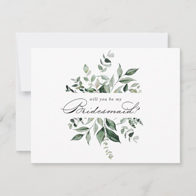 Kalligraphy Grey Bridesmaid Frieri anteckningskort (Framsida)