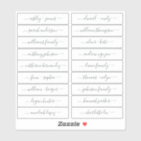 Kalligraphy Guest Namn Labels 18x, ORDER M eller L