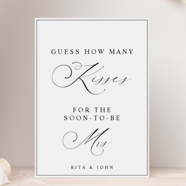 Kalligraphy Kisses for Mrs Möhippa Game Sign Poster (Skapare uppladdad)