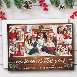 Kalligraphy Wood more Cheer detta år 5 Photo Julkort