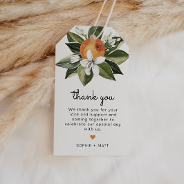 Kalliope - Blommar för Orange av vattenfärg Presentetikett