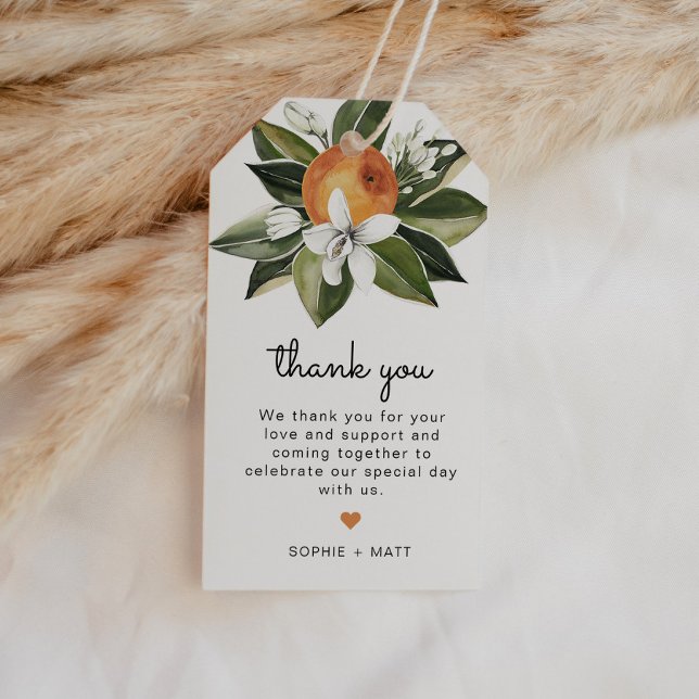 Kalliope - Blommar för Orange av vattenfärg Presentetikett (Skapare uppladdad)