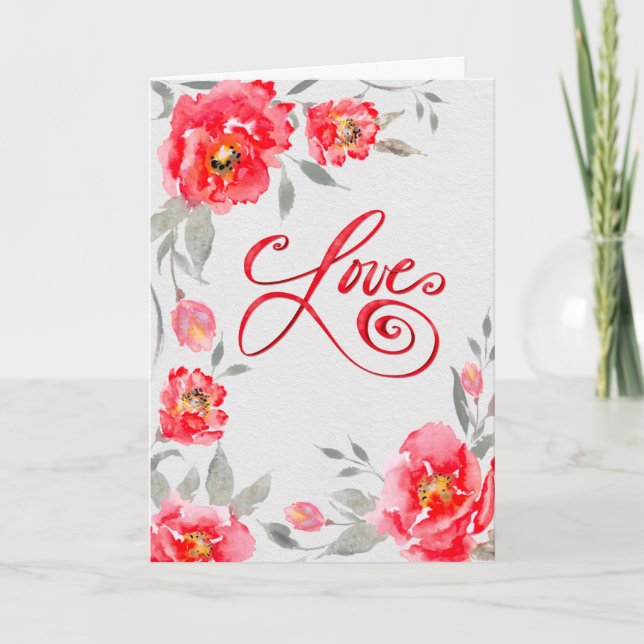 Kallor i kärlek – romantisk blomsterprakt kort (Framsida)