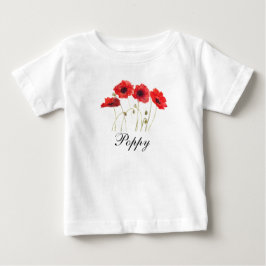 Kallor röda blommor akvarell kornblomma baby t shirt