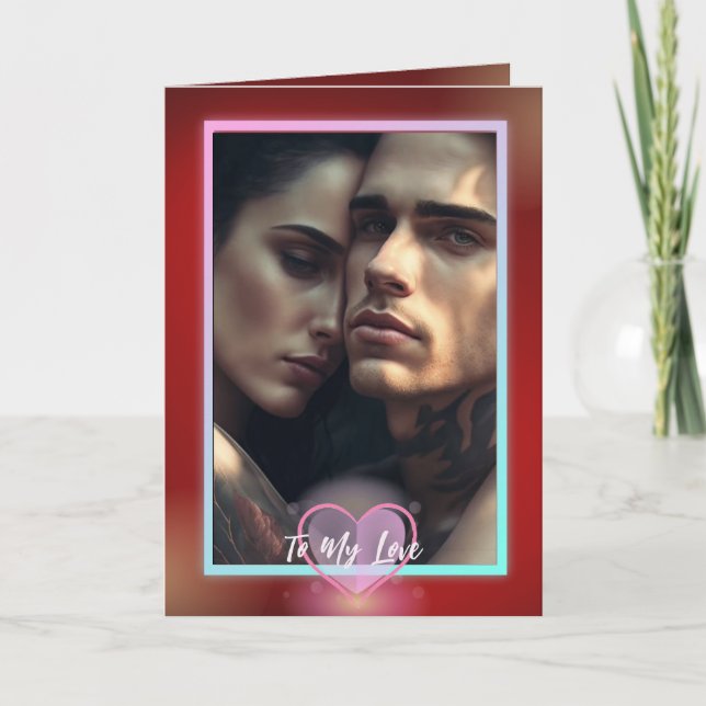 Kallröda Alla hjärtans dag Helgkort (Framsida)