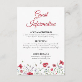 Kallros & Lavendel Akvarell Blommig Bröllopsdetalj Tilläggskort