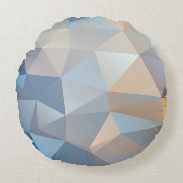 Kallt abstrakt triangelmönster rund kudde (Framsidan)